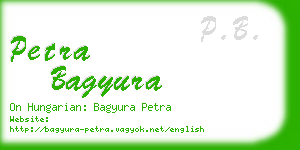 petra bagyura business card